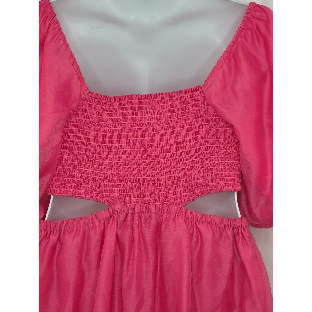 A New Day Size L Pink Puff Sleeve Cutout Bubble Dress 3804-CV - Picture 5 of 13